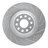 Dynamic Friction 2012-2021 Tesla Model S Rear Right Drilled & Slotted Silver Brake Rotor by Dynamic Friction Company 631-26006R