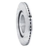 Dynamic Friction 2020-2025 Tesla Model Y Front Left Drilled & Slotted Silver Brake Rotor by Dynamic Friction Company 631-26007L