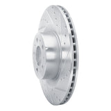 Dynamic Friction 2020-2025 Tesla Model Y Front Right Drilled & Slotted Silver Brake Rotor by Dynamic Friction Company 631-26007R