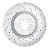 Dynamic Friction 2020-2025 Tesla Model Y Front Right Drilled & Slotted Silver Brake Rotor by Dynamic Friction Company 631-26007R
