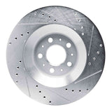 Dynamic Friction 2020-2025 Tesla Model Y Rear Left Drilled & Slotted Silver Brake Rotor by Dynamic Friction Company 631-26008L