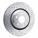 Dynamic Friction 2020-2025 Tesla Model Y Rear Right Drilled & Slotted Silver Brake Rotor by Dynamic Friction Company 631-26008R