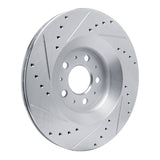 Dynamic Friction 2020-2025 Tesla Model Y Rear Right Drilled & Slotted Silver Brake Rotor by Dynamic Friction Company 631-26008R