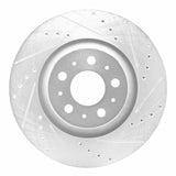 Dynamic Friction 2020-2025 Tesla Model Y Rear Right Drilled & Slotted Silver Brake Rotor by Dynamic Friction Company 631-26008R