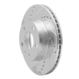 R1 Concepts 1982-1990 Volvo 760 Series/740/745 Front Left Drilled & Slotted Silver Brake Rotor