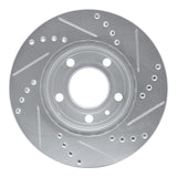 R1 Concepts 1982-1990 Volvo 760 Series/740/745 Front Left Drilled & Slotted Silver Brake Rotor