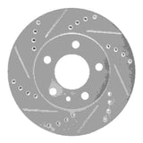 R1 Concepts 1982-1990 Volvo 760 Series/740/745 Front Left Drilled & Slotted Silver Brake Rotor