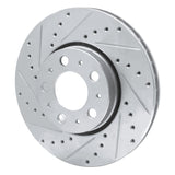 R1 Concepts 1999-2009 Volvo S60/S80/V70/XC70 Front Left Drilled & Slotted Silver Brake Rotor by R1 Concepts 631-27028L