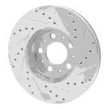 R1 Concepts 1999-2009 Volvo S60/S80/V70/XC70 Front Left Drilled & Slotted Silver Brake Rotor by R1 Concepts 631-27028L
