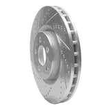 Dynamic Friction 2004-2007 Volvo V70/S60 Front Left Drilled & Slotted Silver Brake Rotor by Dynamic Friction Company 631-27031L