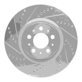 Dynamic Friction 2004-2007 Volvo V70/S60 Front Left Drilled & Slotted Silver Brake Rotor by Dynamic Friction Company 631-27031L
