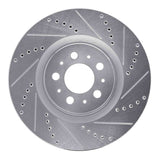 Dynamic Friction 2004-2007 Volvo S60/V70 Front Right Drilled & Slotted Silver Brake Rotor by Dynamic Friction Company 631-27031R