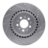 Dynamic Friction 2004-2007 Volvo V70/S60 Rear Left Drilled & Slotted Silver Brake Rotor by Dynamic Friction Company 631-27032L