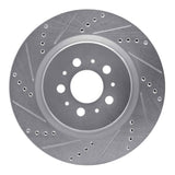 Dynamic Friction 2004-2007 Volvo V70/S60 Rear Left Drilled & Slotted Silver Brake Rotor by Dynamic Friction Company 631-27032L