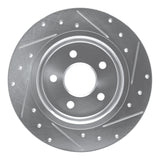 Dynamic Friction 2004-2013 Volvo C70/S40/V50/C30 Rear Left Drilled & Slotted Silver Brake Rotor by Dynamic Friction Company 631-27033L