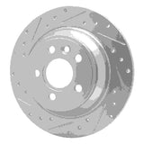 Dynamic Friction 2007-2010 Volvo S80 Rear Left Drilled & Slotted Silver Brake Rotor by Dynamic Friction Company 631-27034L