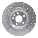 Dynamic Friction 2007-2010 Volvo S80 Rear Left Drilled & Slotted Silver Brake Rotor by Dynamic Friction Company 631-27034L