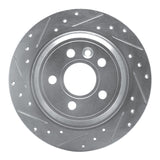 Dynamic Friction 2007-2010 Volvo S80 Rear Left Drilled & Slotted Silver Brake Rotor by Dynamic Friction Company 631-27034L