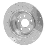 Dynamic Friction 2007-2010 Volvo S80 Rear Left Drilled & Slotted Silver Brake Rotor by Dynamic Friction Company 631-27034L