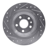 Dynamic Friction 2007-2010 Volvo S80 Rear Right Drilled & Slotted Silver Brake Rotor by Dynamic Friction Company 631-27034R