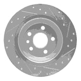 Dynamic Friction 2007-2018 Volvo S60 Cross Country Rear Left Drill & Slot Silver Rotor by Dynamic Friction Company 631-27035L