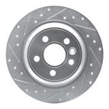 Dynamic Friction 2007-2018 Volvo S60 Cross Country Rear Left Drill & Slot Silver Rotor by Dynamic Friction Company 631-27035L