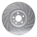 Dynamic Friction 2007-2016 Volvo S80/S60 Front Left Drilled & Slotted Silver Brake Rotor by Dynamic Friction Company 631-27036L