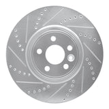 Dynamic Friction 2007-2016 Volvo S80/S60 Front Left Drilled & Slotted Silver Brake Rotor by Dynamic Friction Company 631-27036L