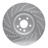 Dynamic Friction 2007-2016 Volvo S60/S80 Front Right Drilled & Slotted Silver Brake Rotor by Dynamic Friction Company 631-27036R