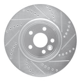 Dynamic Friction 2007-2016 Volvo S60/S80 Front Right Drilled & Slotted Silver Brake Rotor by Dynamic Friction Company 631-27036R