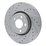 Dynamic Friction 2003-2009 Volvo XC90/S60 Front Left Drilled & Slotted Silver Brake Rotor by Dynamic Friction Company 631-27038L