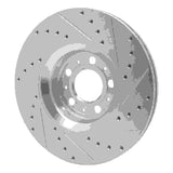 Dynamic Friction 2003-2009 Volvo XC90/S60 Front Left Drilled & Slotted Silver Brake Rotor by Dynamic Friction Company 631-27038L