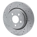 Dynamic Friction 2003-2014 Volvo XC90 Rear Left Drilled & Slotted Silver Brake Rotor by Dynamic Friction Company 631-27039L