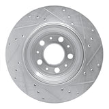 Dynamic Friction 2003-2014 Volvo XC90 Rear Left Drilled & Slotted Silver Brake Rotor by Dynamic Friction Company 631-27039L