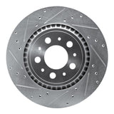 Dynamic Friction 2003-2014 Volvo XC90 Rear Left Drilled & Slotted Silver Brake Rotor by Dynamic Friction Company 631-27039L