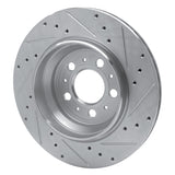 Dynamic Friction 2003-2014 Volvo XC90 Rear Left Drilled & Slotted Silver Brake Rotor by Dynamic Friction Company 631-27039L