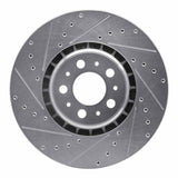 Dynamic Friction 2003-2009 Volvo XC90 Front Left Drilled & Slotted Silver Brake Rotor by Dynamic Friction Company 631-27040L