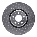 Dynamic Friction 2003-2009 Volvo XC90 Front Right Drilled & Slotted Silver Brake Rotor by Dynamic Friction Company 631-27040R