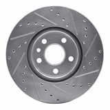 Dynamic Friction 2007-2018 Land Rover Range Rover Evoque Front Left Drilled & Slotted Silver Brake Rotor by Dynamic Friction Company 631-27041L