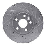 Dynamic Friction 2007-2018 Land Rover Range Rover Evoque Front Left Drilled & Slotted Silver Brake Rotor by Dynamic Friction Company 631-27041L