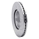 Dynamic Friction 2007-2018 Land Rover Range Rover Evoque Front Left Drilled & Slotted Silver Brake Rotor by Dynamic Friction Company 631-27041L