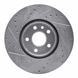 Dynamic Friction 2007-2018 Land Rover Range Rover Evoque Front Right Drilled & Slotted Silver Brake Rotor by Dynamic Friction Company 631-27041R