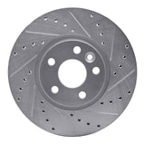Dynamic Friction 2007-2018 Land Rover Range Rover Evoque Front Right Drilled & Slotted Silver Brake Rotor by Dynamic Friction Company 631-27041R