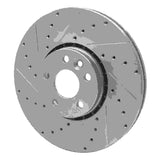 Dynamic Friction 2010-2016 Volvo XC60 Front Left Drilled & Slotted Silver Brake Rotor by Dynamic Friction Company 631-27043L