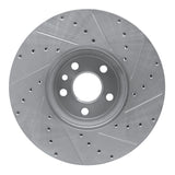 Dynamic Friction 2010-2016 Volvo XC60 Front Left Drilled & Slotted Silver Brake Rotor by Dynamic Friction Company 631-27043L