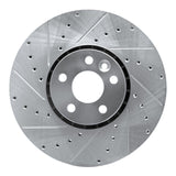 Dynamic Friction 2010-2016 Volvo XC60 Front Left Drilled & Slotted Silver Brake Rotor by Dynamic Friction Company 631-27043L
