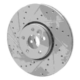 Dynamic Friction 2010-2016 Volvo XC60 Front Left Drilled & Slotted Silver Brake Rotor by Dynamic Friction Company 631-27043L