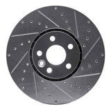 Dynamic Friction 2010-2016 Volvo XC60 Front Right Drilled & Slotted Silver Brake Rotor by Dynamic Friction Company 631-27043R