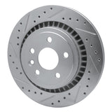 Dynamic Friction 2010-2017 Volvo XC60 Rear Left Drilled & Slotted Silver Brake Rotor by Dynamic Friction Company 631-27044L