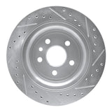 Dynamic Friction 2010-2017 Volvo XC60 Rear Left Drilled & Slotted Silver Brake Rotor by Dynamic Friction Company 631-27044L